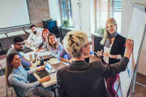 Business colleagues in conference meeting room work excellence